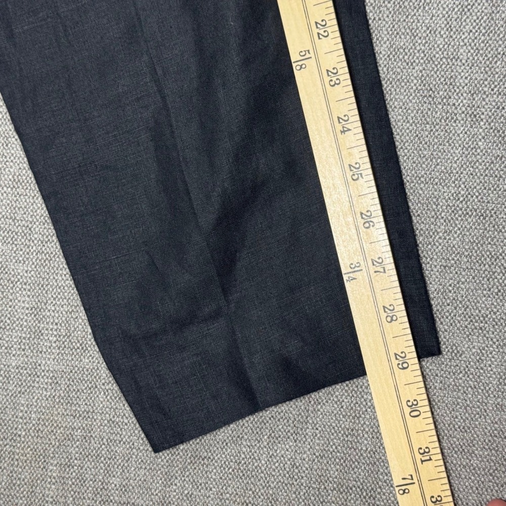 Vintage Escada Margaretha Ley Black Linen Pleated High Waist Trousers Pants 36 - Picture 7 of 10